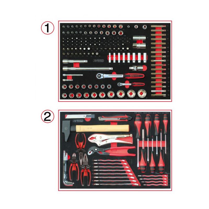 Servante RACING 6 tiroirs équipée de 184 outils