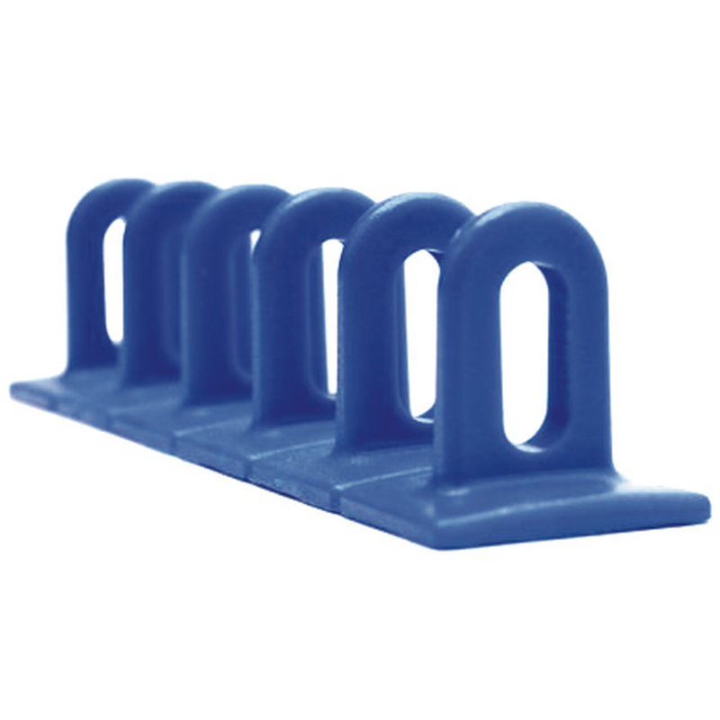 Kit 3 barrettes anneaux plastiques bleus plats 6x36x156mm