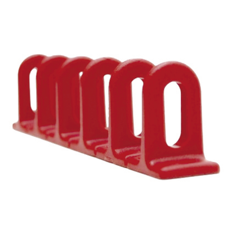 Kit 3 barrettes anneaux plastiques rouges plats 6x22x156mm