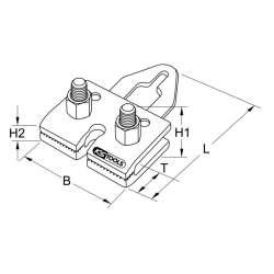 Pince de traction à mâchoire double - 175mm