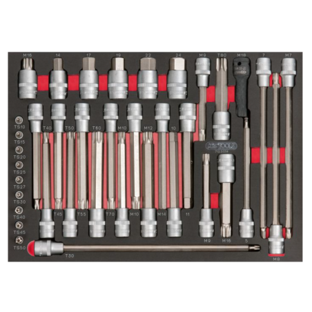 Module d'embouts longs pour la mécanique 1/4'' - 1/2'' - 38 pièces