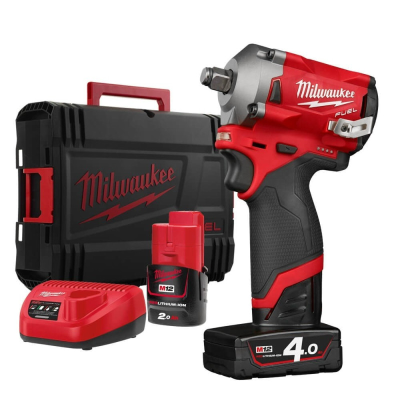 PACK Boulonneuse Milwaukee à chocs FUEL - Carré 1/2'' 12V (2 batteries + chargeur + coffret)