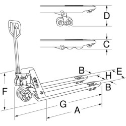 Transpalette manuel (2,5 tonnes)