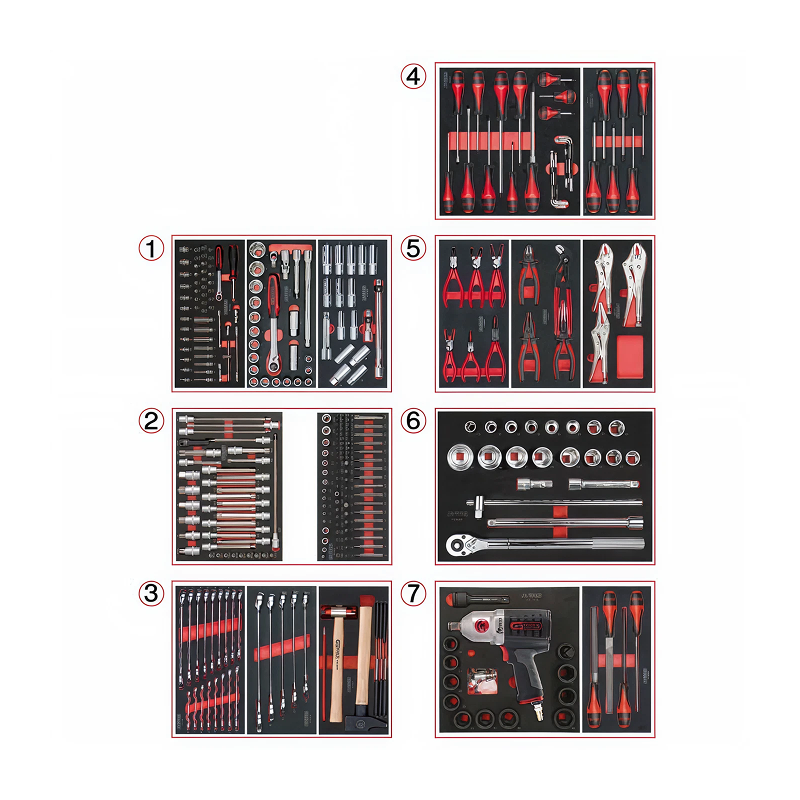 Servante atelier équipé One by One 7 tiroirs (337 outils)