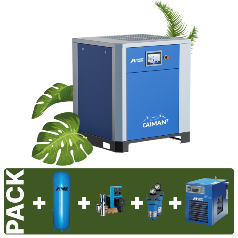 Ensemble CAIMAN 10CV compresseur à vis (sécheur + filtre + réservoir + purgeur)