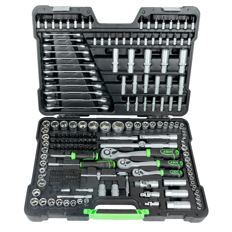 Coffret à outils avec douilles hexagonales zingué (216 pièces)