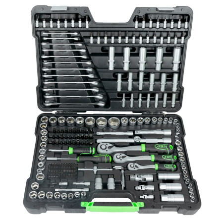 Coffret à outils avec douilles hexagonales zingué (216 pièces)
