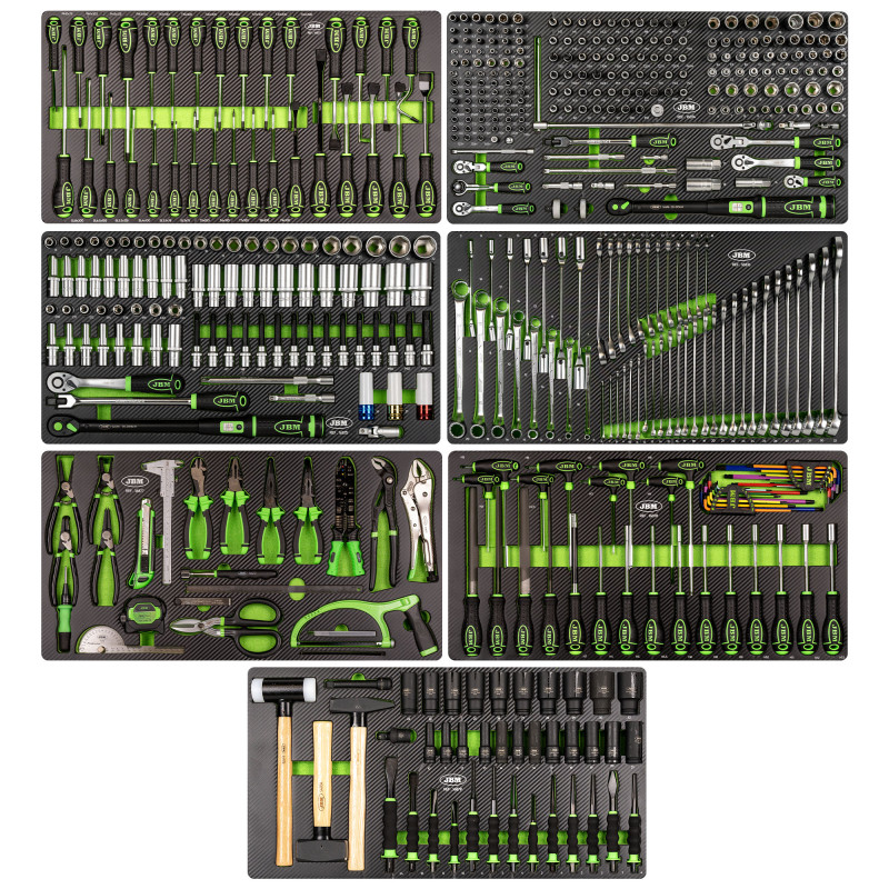 Chariot à outils équipé XL de 8 tiroirs monté (468 pièces)