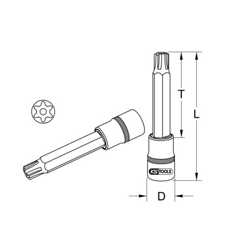 Douille tournevis ULTIMATE® RIBE® 1/2'', L.110 mm - M10