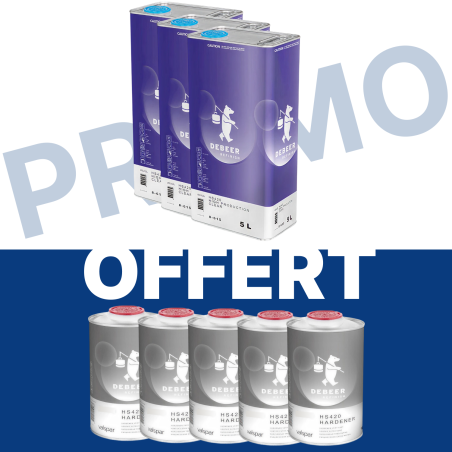 PACK PROMO : 3 vernis 8-615 (5L) + 5 durcisseurs 8-450 OFFERTS (1L)