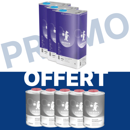 PACK PROMO : 3 vernis 8-714 (5L) + 5 durcisseurs 8-450 OFFERTS (1L)