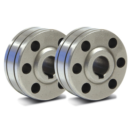 Lot de 2 galets type B pour fil plein acier Ø0.6/0.8