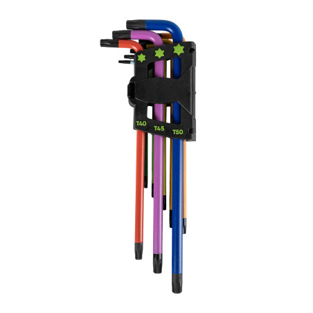 Jeu de 9 clés TORX extra longues (en couleurs)