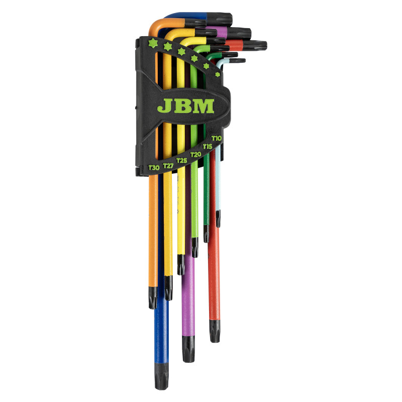 Jeu de 9 clés TORX extra longues (en couleurs)