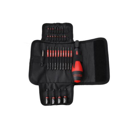 Trousse d'embouts de vissage à chocs 1/4'' avec tournevis porte-embou