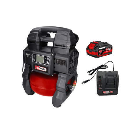 Compresseur portatif silencieux 5L sur batterie avec une batterie 4Ah