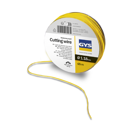CORDE DE DECOUPE PARE-BRISE JAUNE - 1,18mm / 285kg / 65m