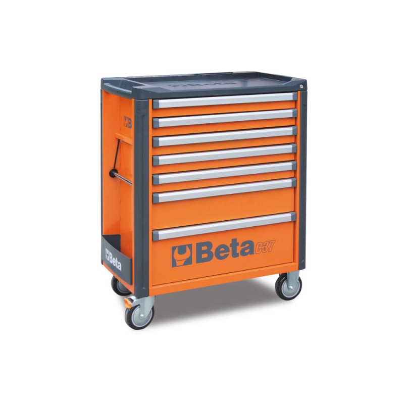 Servante mobile d'atelier 7 tiroirs Orange