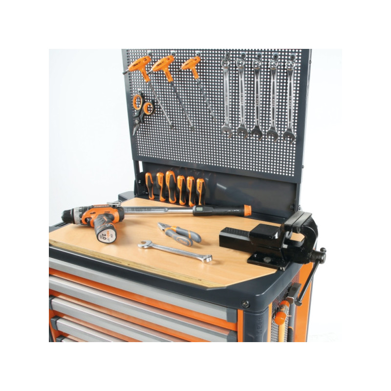 Servante mobile d'atelier 7 tiroirs Orange