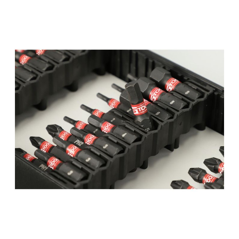 Coffret d'embouts de vissage à chocs 1/4'', 76 pièces