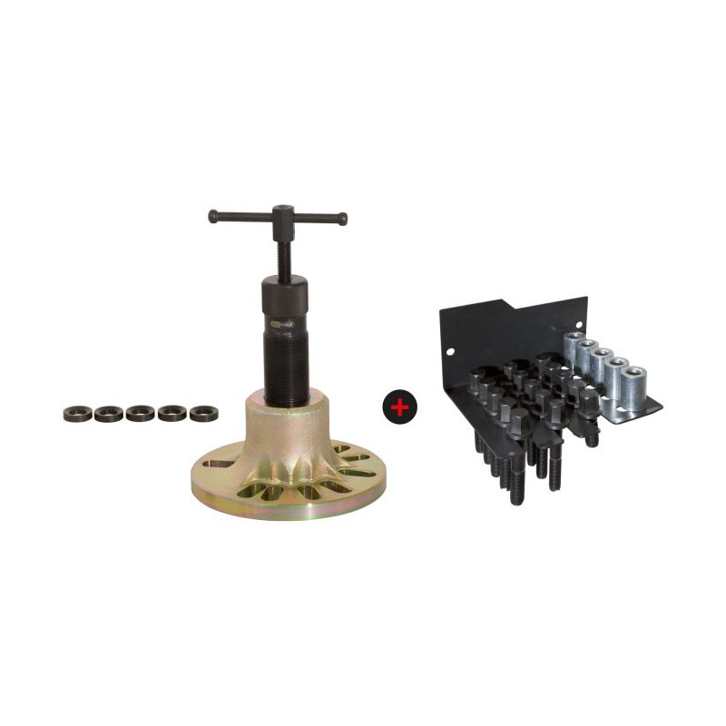 Lot d'un extracteur pour moyeux de roues et d'un jeu de fixations