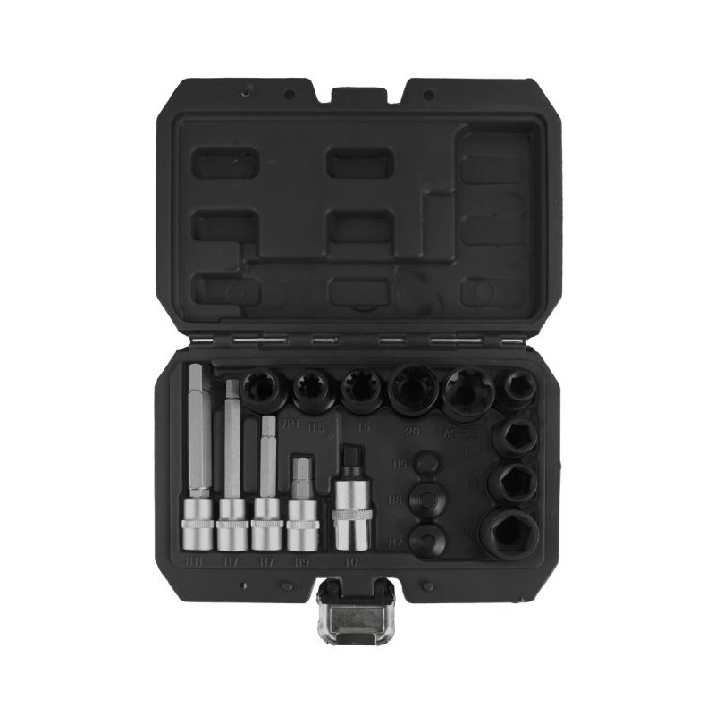 Coffret de 17 douilles pour étriers de freins, 1/4'' - 3/8'' - 1/2''