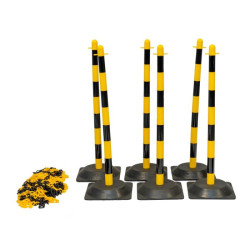 KIT DÉLIMITATION ZONE DE TRAVAIL (6 POTEAUX + 25M DE CHAÎNE)