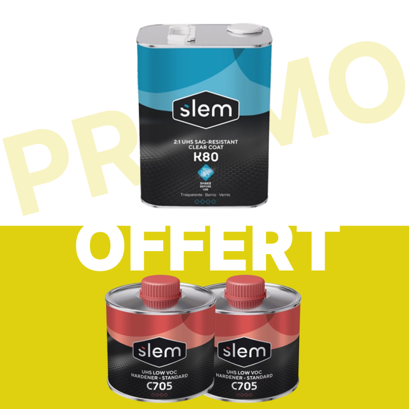 PACK VERNIS K80 : 2L DE VERNIS + 2X500ML DE DURCISSEUR STANDARD C705