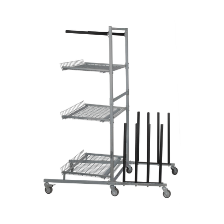 CHARIOT 3 TABLETTES POUR ELEMENTS DE CARROSSERIE
