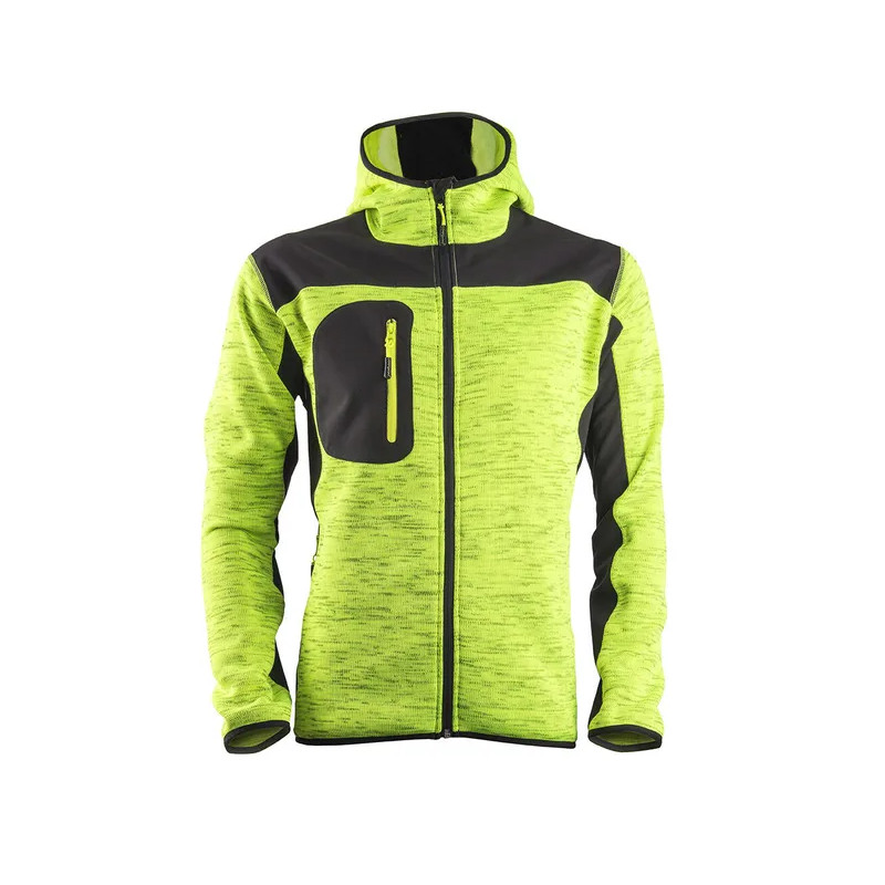 BORA Veste tricot, anthracite & jaune, 380g/m², XL