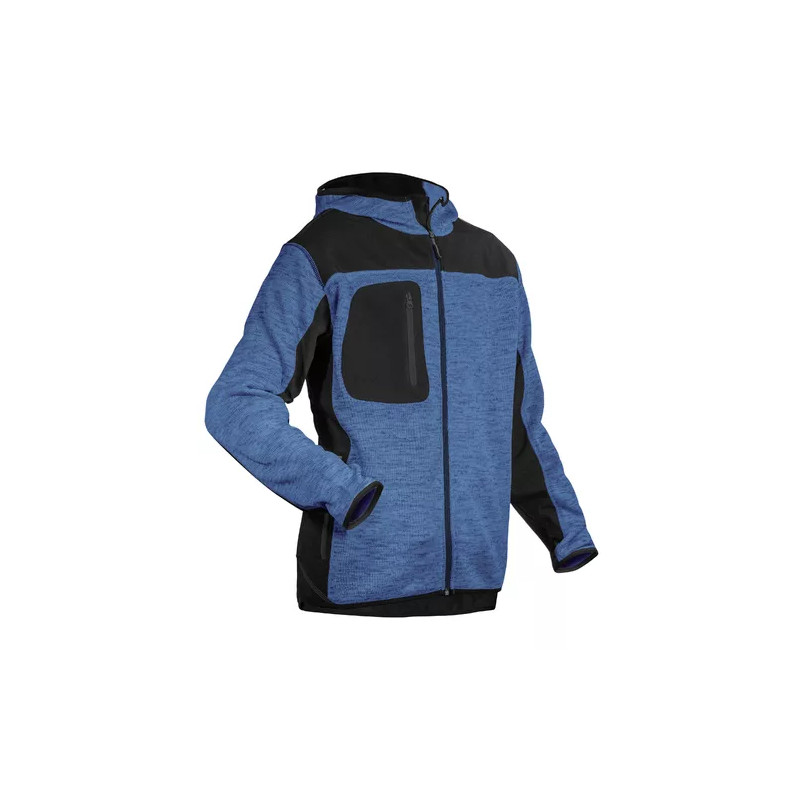 BORA Veste tricot, bleu & noir, 380g/m², XL