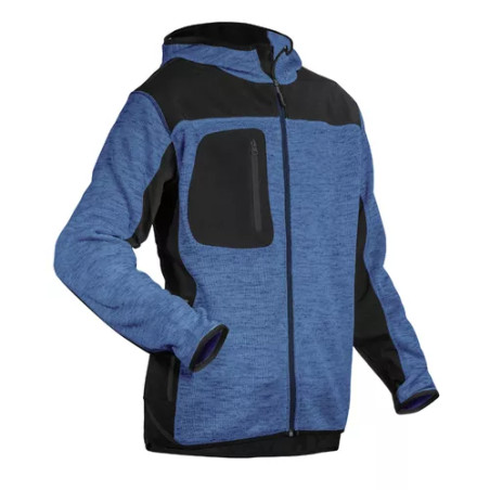 BORA Veste tricot, bleu & noir, 380g/m², XL