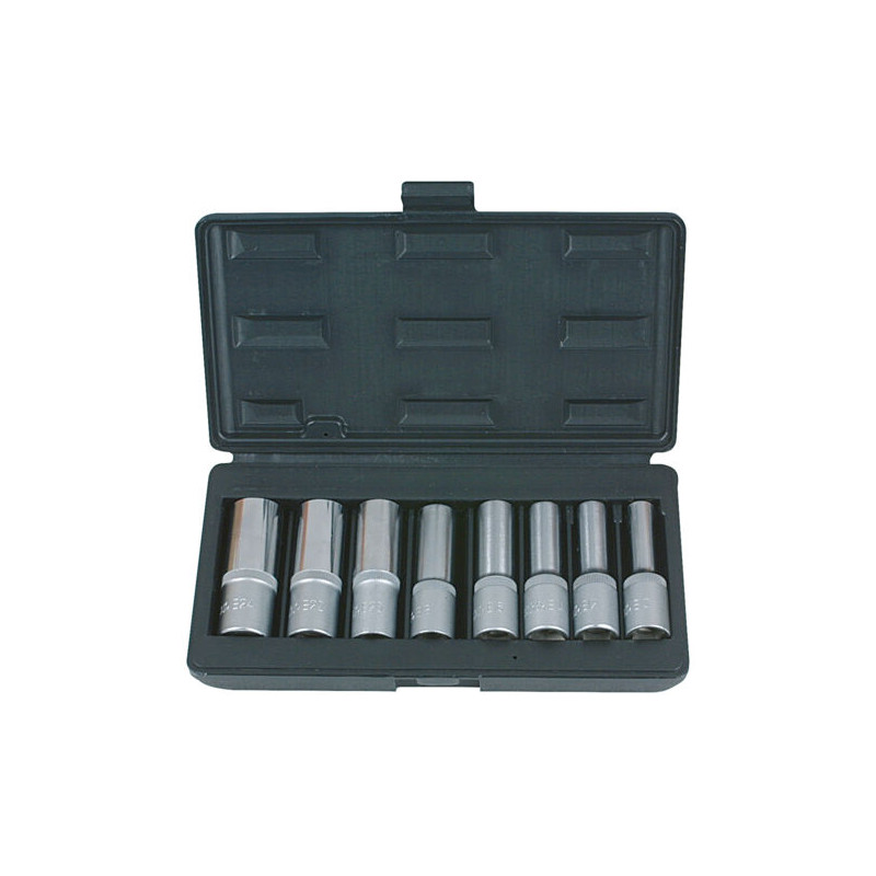 KS TOOLS : Coffret de 8 douilles TORX®, L.75 mm -  1/2'' - E10 à E24