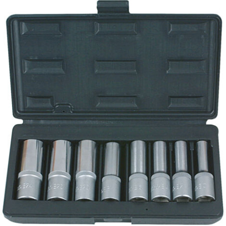 KS TOOLS : Coffret de 8 douilles TORX®, L.75 mm -  1/2'' - E10 à E24