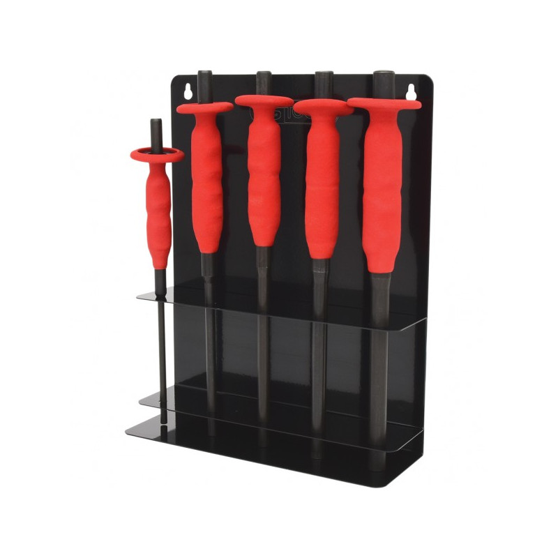 KS TOOLS : Présentoir de 5 chasse axes brunie avec poignée grip , 6-8-10-12-14 m