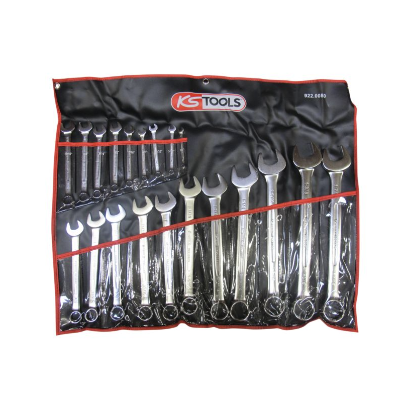 KS TOOLS - Jeu de 21 clés mixtes en pouces - en trousse