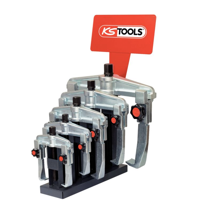 KS TOOLS - Présentoir d'extracteurs universels à 2 griffes avec blocage - 5 pcs