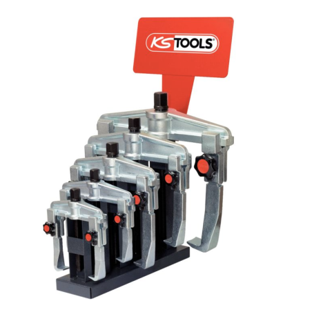 KS TOOLS - Présentoir d'extracteurs universels à 2 griffes avec blocage - 5 pcs