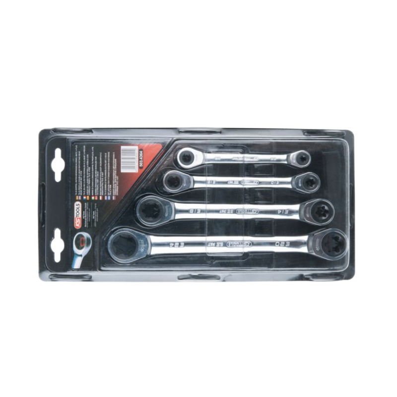 KS TOOLS - Jeu de 4 clés polygonales à cliquet TORX® GEARplus®