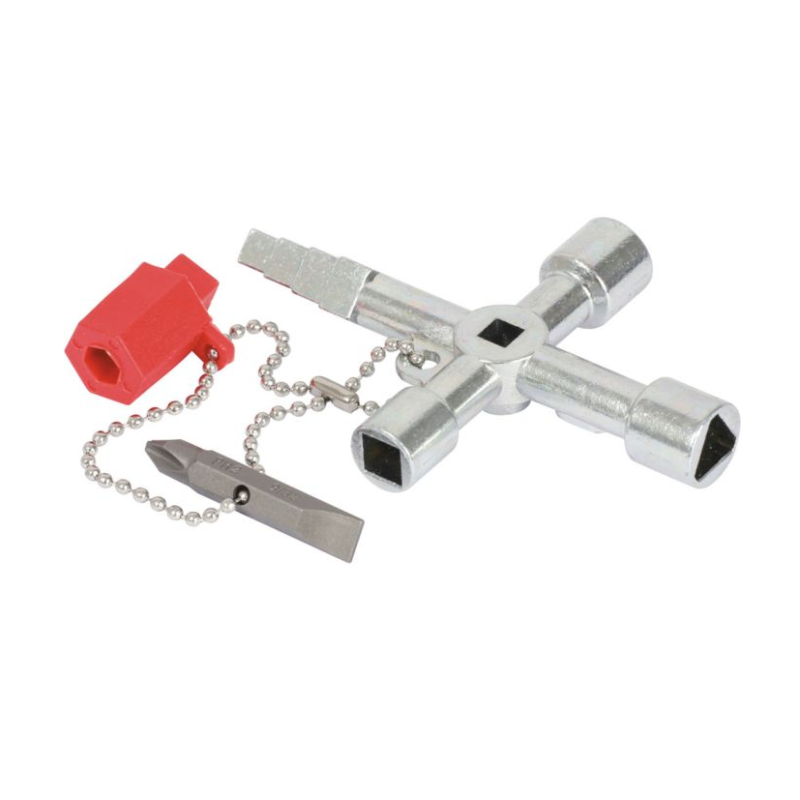 KS TOOLS - Clé universelle pour armoire éléctrique chaîne courte, 72x72 mm