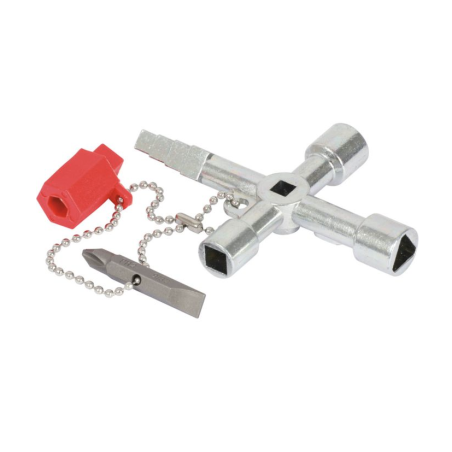 KS TOOLS - Clé universelle pour armoire éléctrique chaîne courte, 72x72 mm
