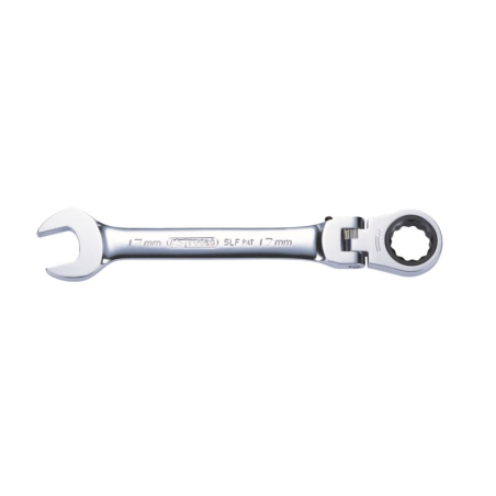 KS TOOLS - Clé mixte à cliquet à tête inclinable à verrouillage GEARplus®, 19 mm