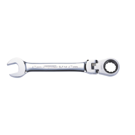 KS TOOLS - Clé mixte à cliquet à tête inclinable à verrouillage GEARplus®, 18 mm