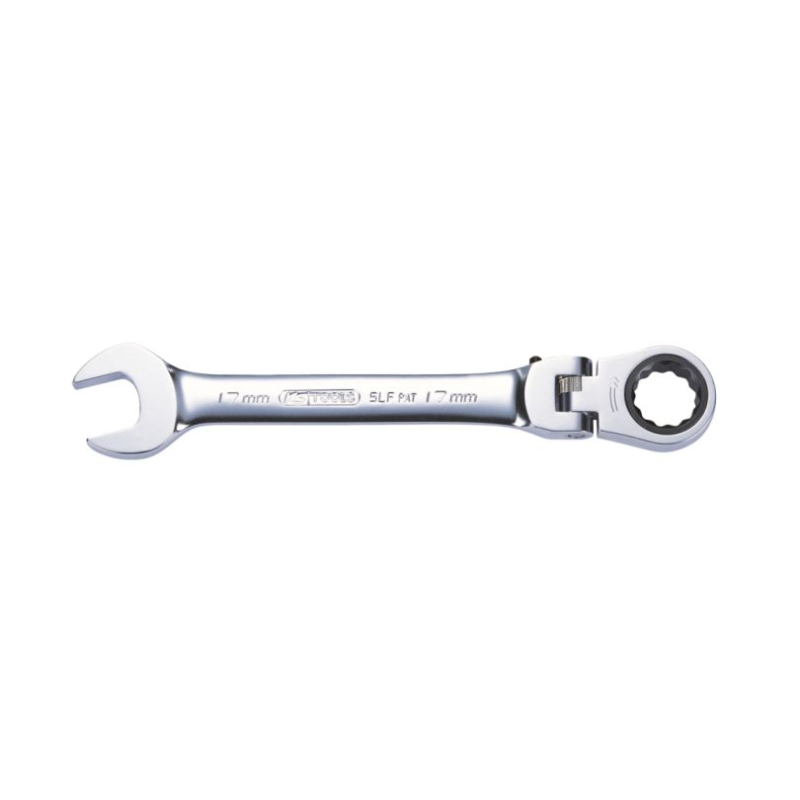 KS TOOLS - Clé mixte à cliquet à tête inclinable à verrouillage GEARplus®, 16 mm