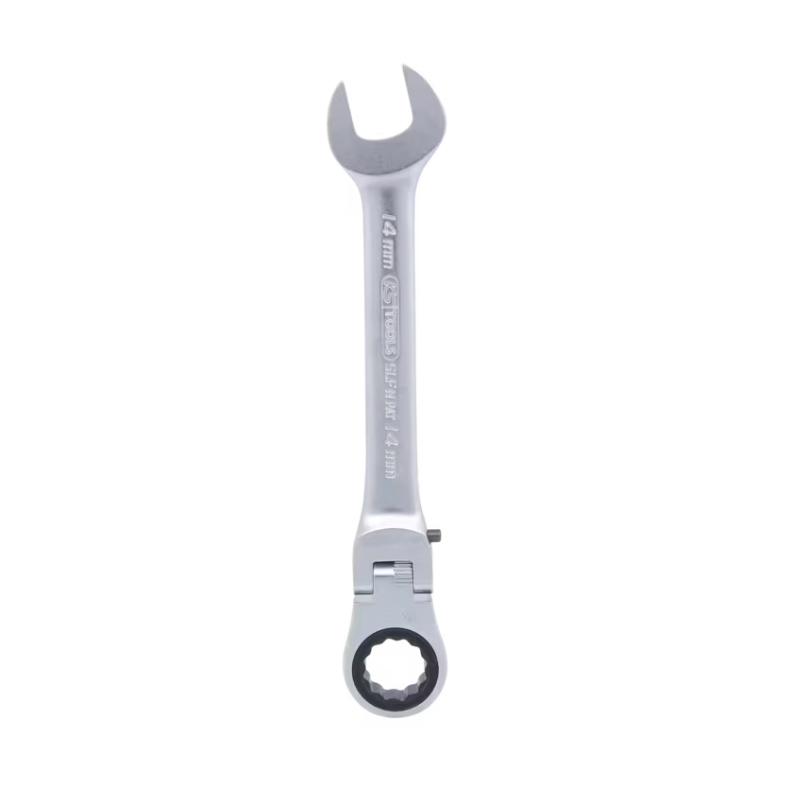 KS TOOLS  - Clé mixte à cliquet à tête inclinable à verrouillage GEARplus®, 14 mm