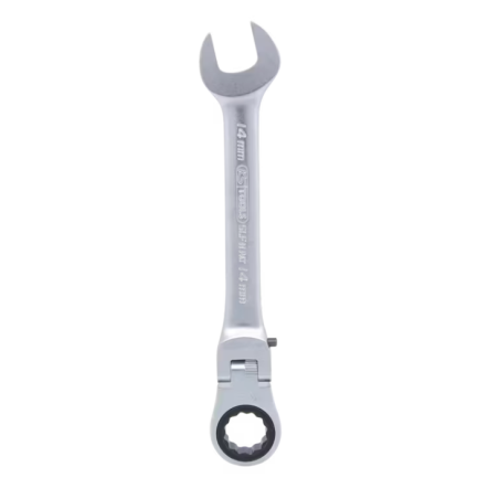 KS TOOLS  - Clé mixte à cliquet à tête inclinable à verrouillage GEARplus®, 14 mm