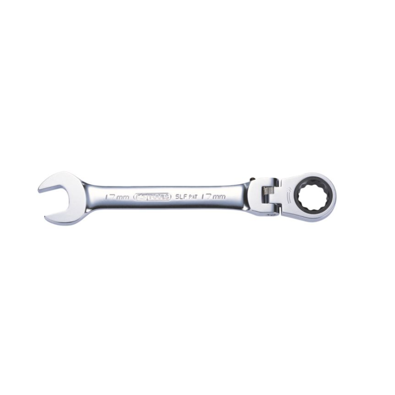 KS TOOLS - Clé mixte à cliquet à tête inclinable à verrouillage GEARplus®, 13 mm