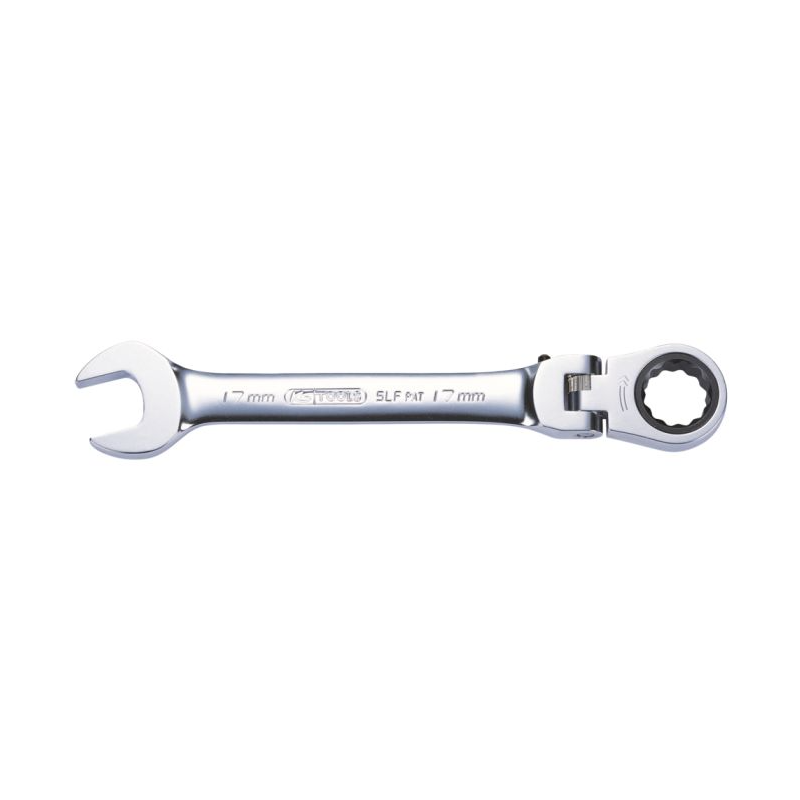 KS TOOLS - Clé mixte à cliquet à tête inclinable à verrouillage GEARplus®, 12 mm