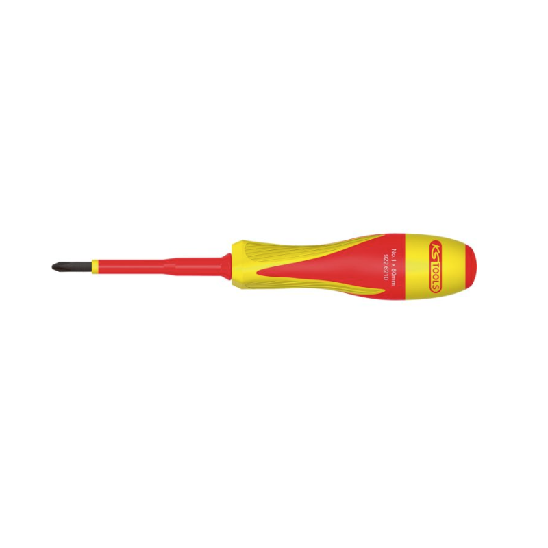 KS TOOLS - Tournevis PHILLIPS® bi-matière isolé 1000V, PH1 - 80x185 mm