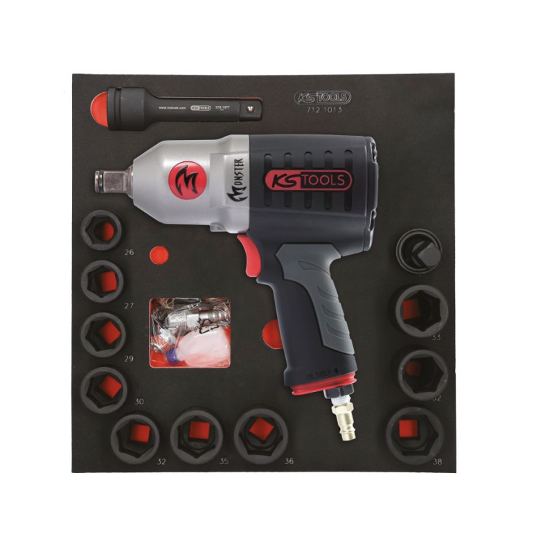 KS TOOLS - Module de douilles et clé à chocs pneumatique 3/4'', 13 pièces
